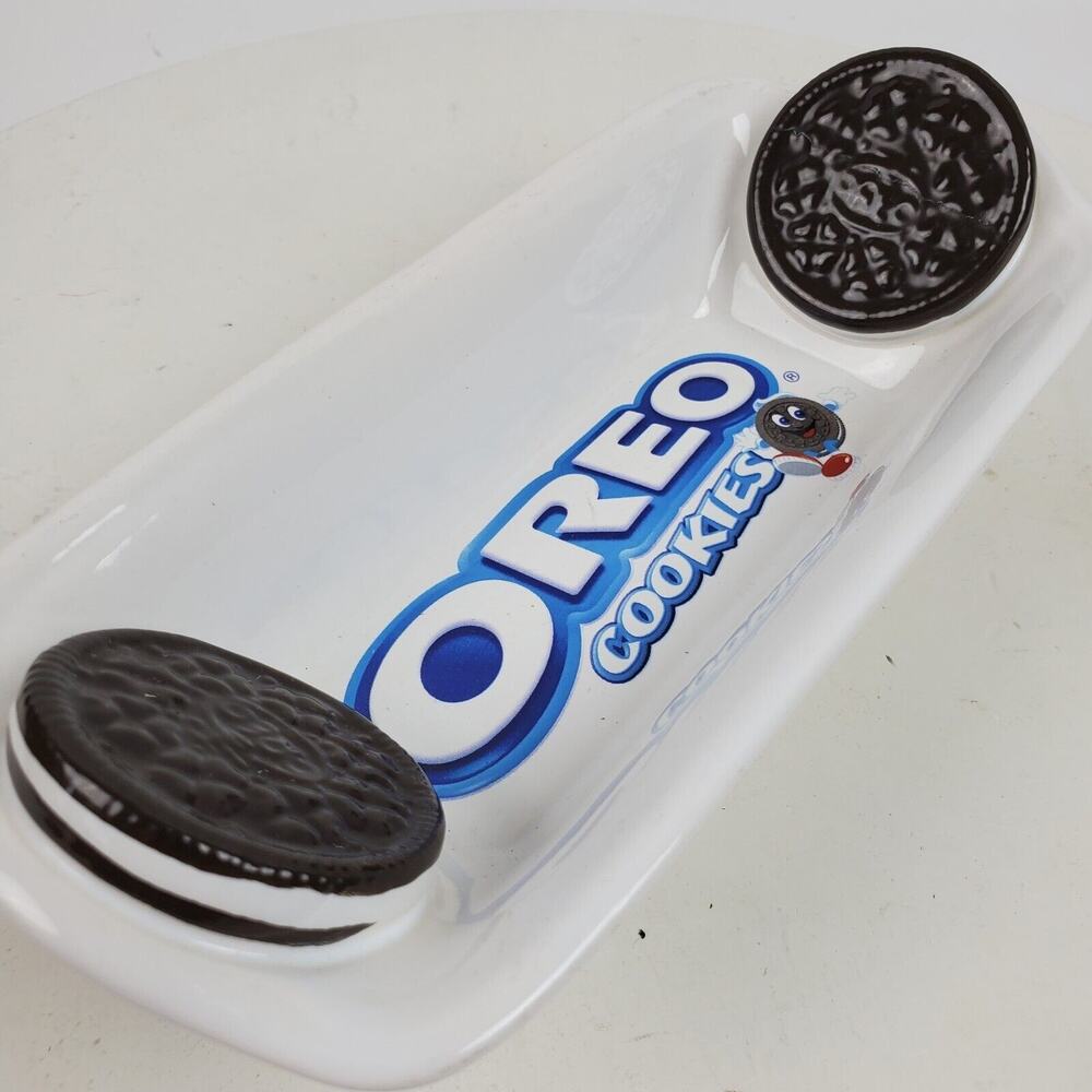 Vintage Oreo Cookies Snack Gift Dish 8 Inch Kraft Foods